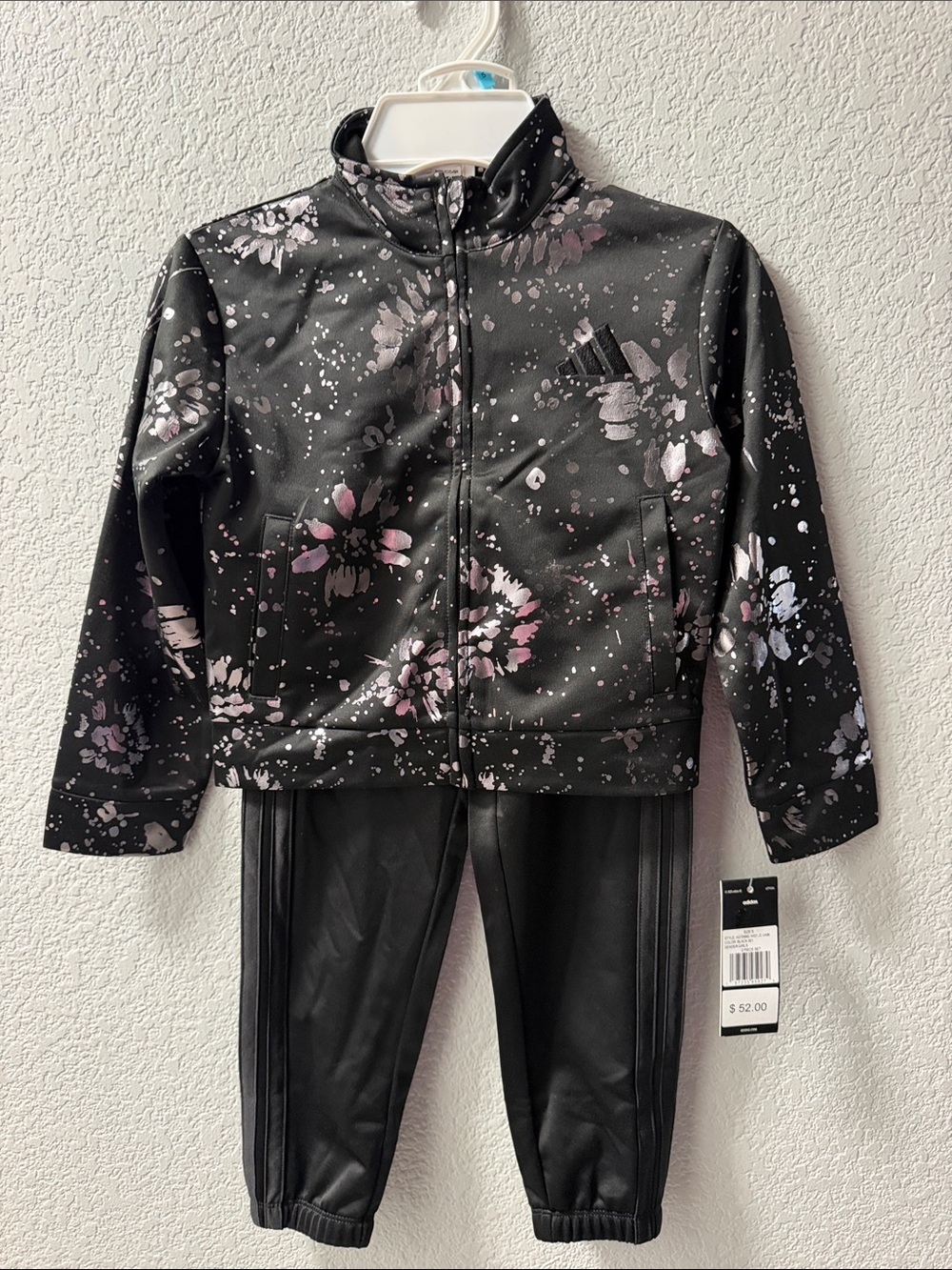 adidas Black Floral-Print Bomber Jacket